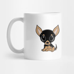 chihuahua black and tan cartoon Mug